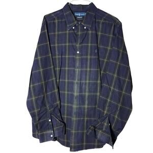Ralph Lauren Classic Fit Shirt Size XXL Button Down Long Sleeve Plaid Blue Green